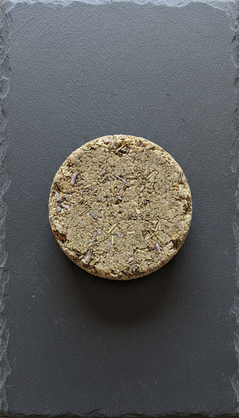 Herbal oatmeal pet shampoo bar, plastic-free
