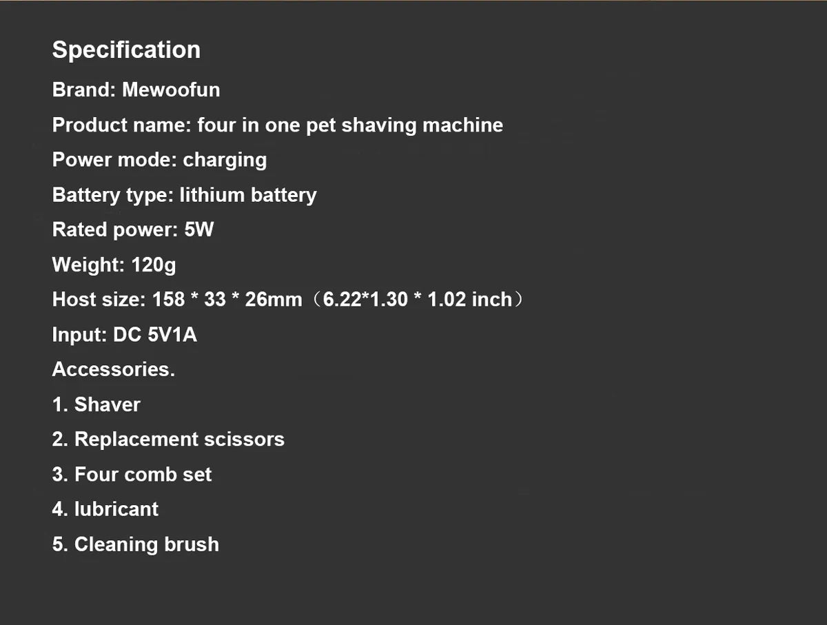 4-in-1 Rechargeable Pet Grooming Kit